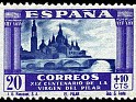 Spain 1940 Pilar Virgin 20 + 10 CTS Multicolor Edifil 891